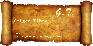 Gaiger Tibor névjegykártya