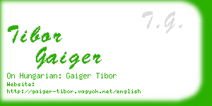 tibor gaiger business card